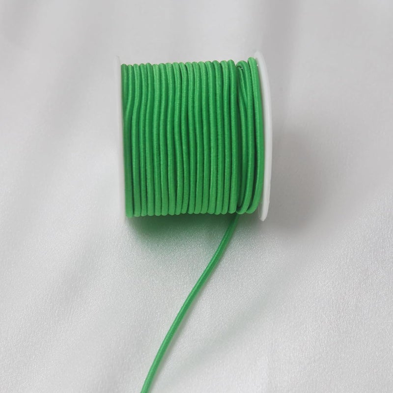ZHFMLY Green Elastic Beaded Cords 2mm 2/25 inch Elastic Cord String for Bracelets,Small Bungee Shock Cord for DIY Crafts, Beading and Sewing 48ft(ZH172) - Image 4